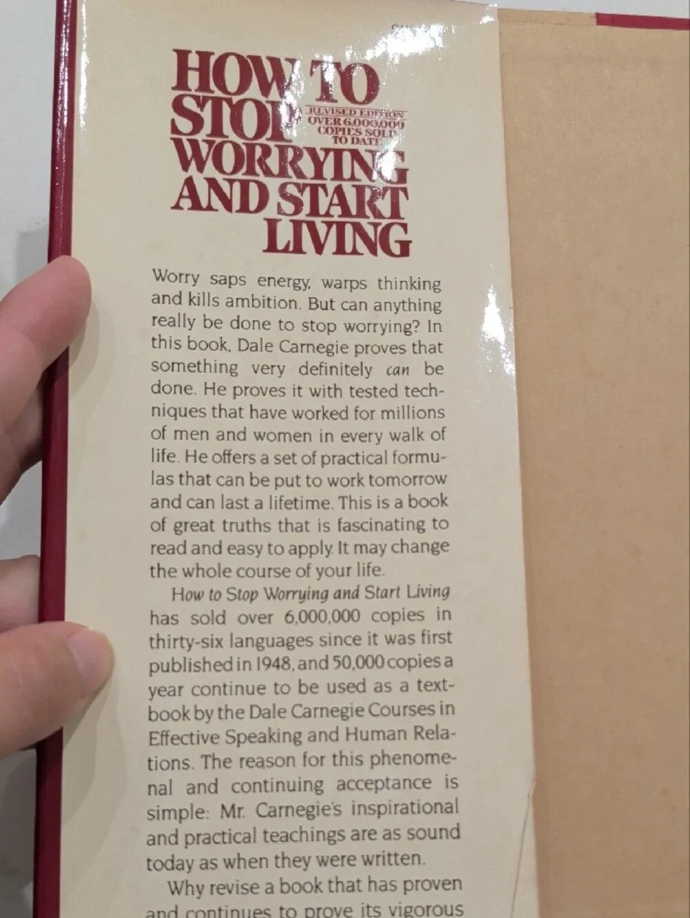 How to Stop Worrying and Start Living - hard Cover. Vintage.